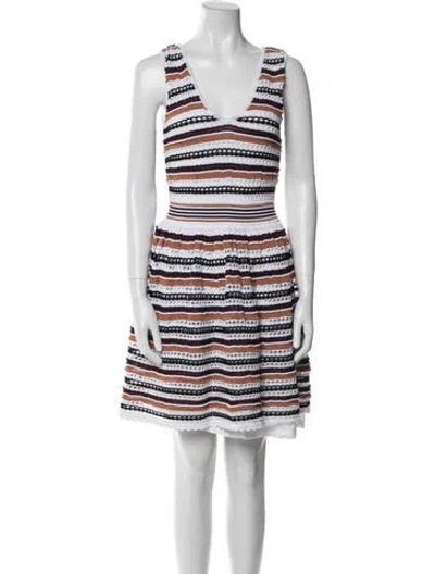 Pre-owned Sandro Striped Mini Dress In White