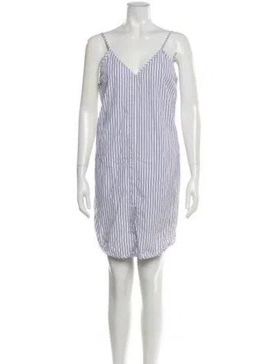 Pre-owned Sandro Striped Mini Dress In White