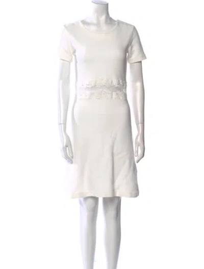 Pre-owned Sandro Striped Mini Dress In White