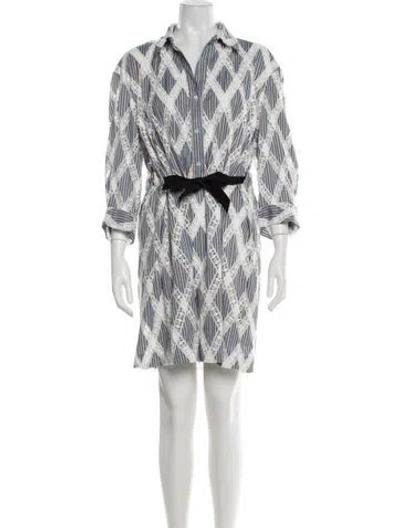 Pre-owned Sandro Striped Mini Dress In White