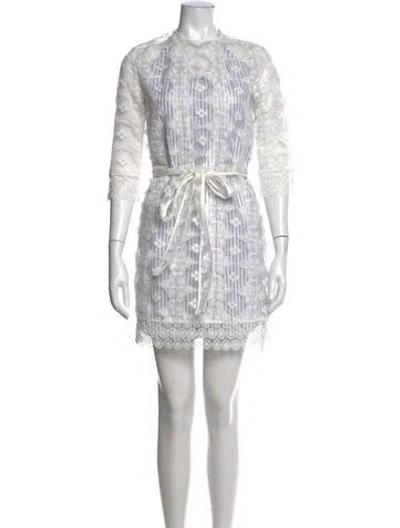 Pre-owned Sandro Striped Mini Dress In White