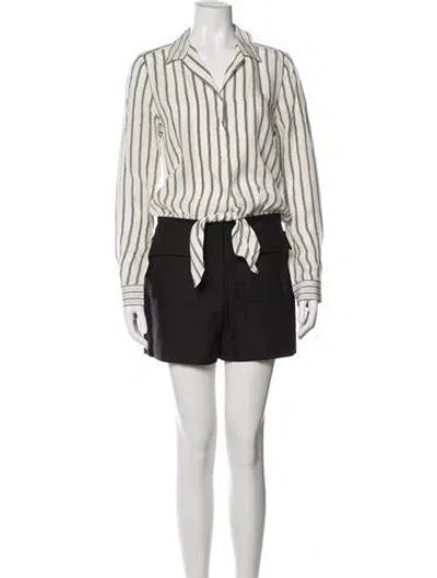 Pre-owned Sandro Striped Mini Dress In White