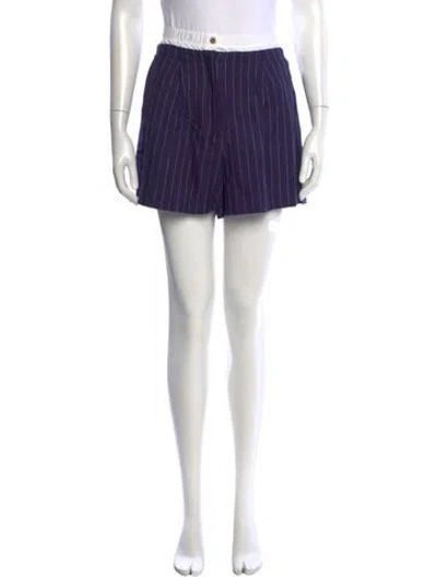 Pre-owned Sandro Striped Mini Shorts In Blue