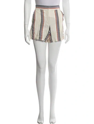 Pre-owned Sandro Striped Mini Shorts In Neutral