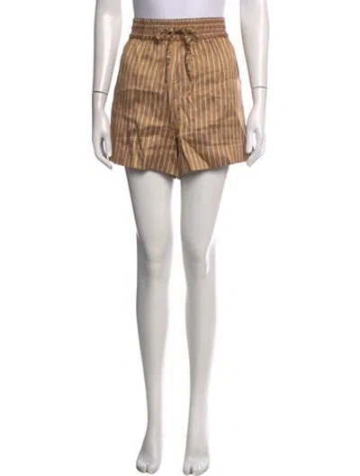 Pre-owned Sandro Striped Mini Shorts In Neutrals