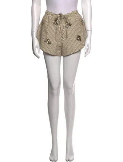 Pre-owned Sandro Striped Mini Shorts W/ Tags In Neutrals
