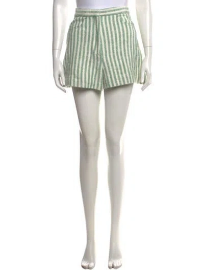 Pre-owned Sandro Striped Mini Shorts In White