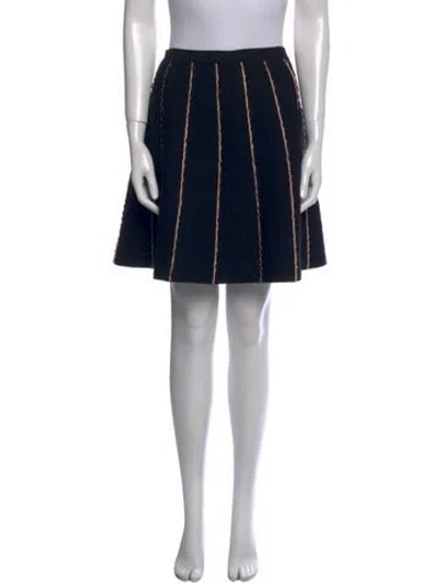 Pre-owned Sandro Striped Mini Skirt In Black