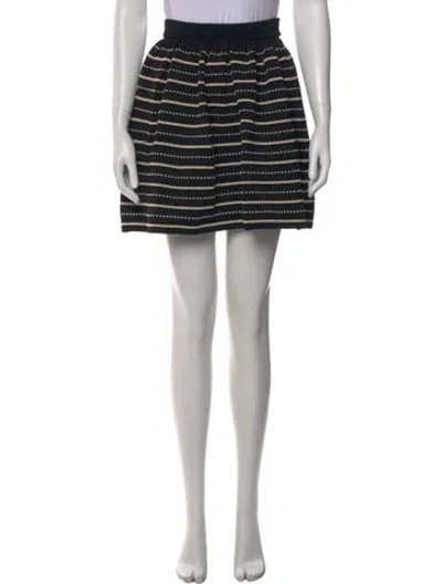 Pre-owned Sandro Striped Mini Skirt In Black