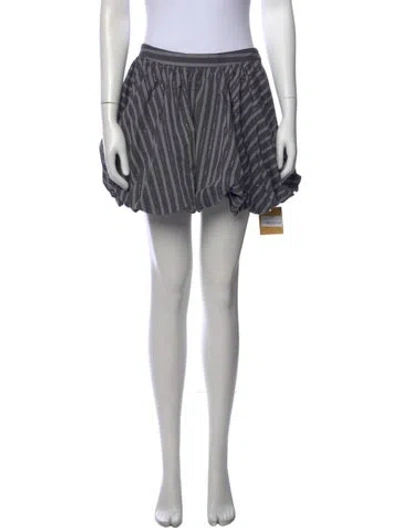 Pre-owned Sandro Striped Mini Skirt In Black