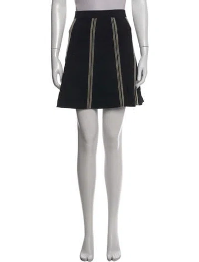 Pre-owned Sandro Striped Mini Skirt In Black