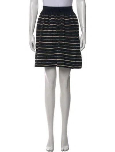 Pre-owned Sandro Striped Mini Skirt In Black
