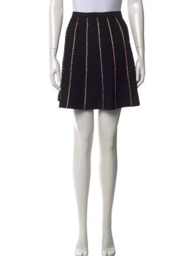 Pre-owned Sandro Striped Mini Skirt In Black