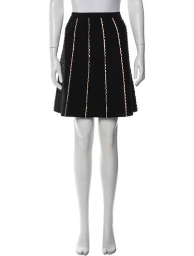 Pre-owned Sandro Striped Mini Skirt In Black