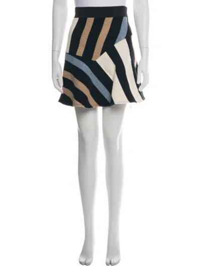 Pre-owned Sandro Striped Mini Skirt In Black