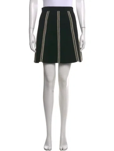 Pre-owned Sandro Striped Mini Skirt In Black