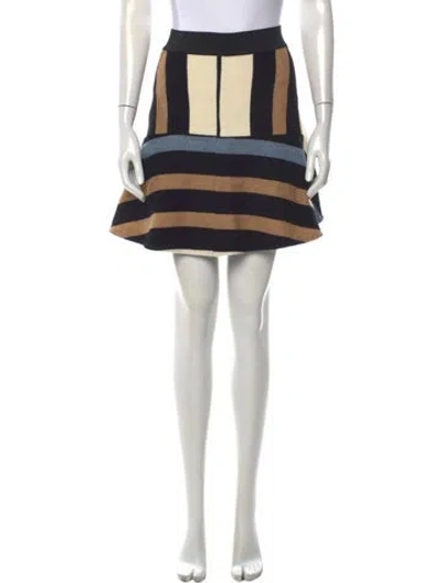 Pre-owned Sandro Striped Mini Skirt In Black