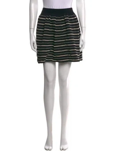 Pre-owned Sandro Striped Mini Skirt In Black