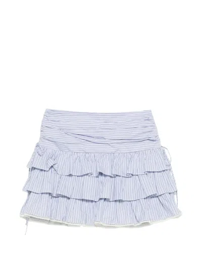 Sandro Striped Mini Skirt In Blue