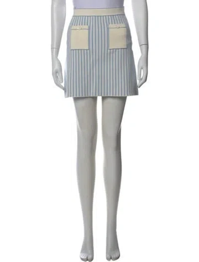 Pre-owned Sandro Striped Mini Skirt In Blue