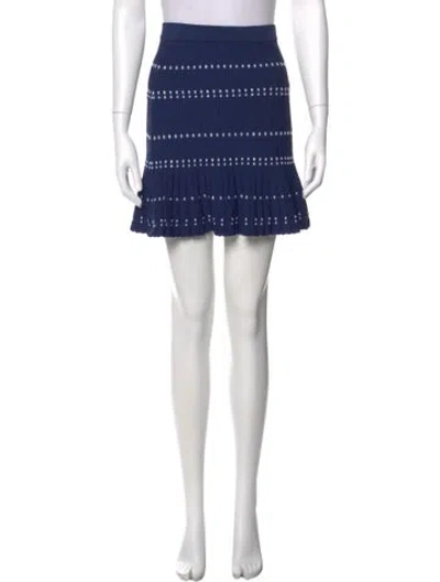 Pre-owned Sandro Striped Mini Skirt In Blue