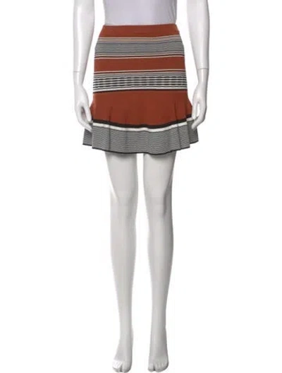 Pre-owned Sandro Striped Mini Skirt In Brown