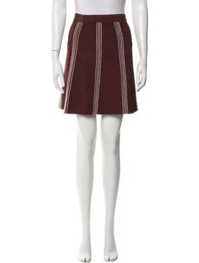 Pre-owned Sandro Striped Mini Skirt In Brown