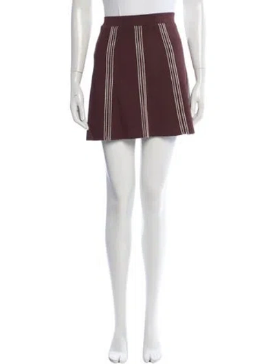 Pre-owned Sandro Striped Mini Skirt In Brown