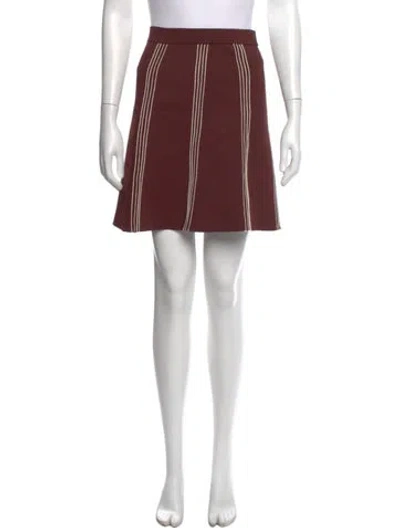 Pre-owned Sandro Striped Mini Skirt In Brown
