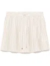 Sandro Rhinestone Striped Pleated Skirt In Pink