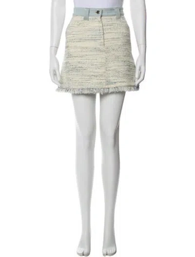 Pre-owned Sandro Striped Mini Skirt In White