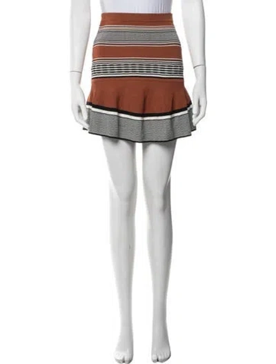 Pre-owned Sandro Striped Mini Skirt In White