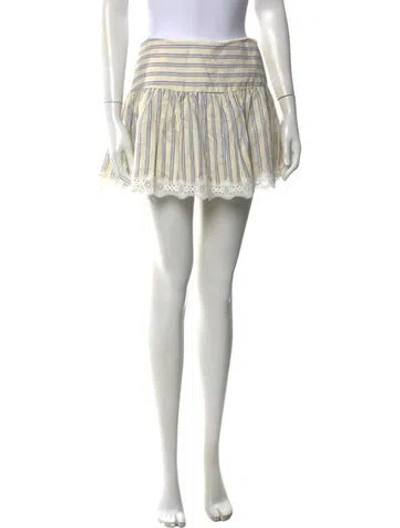 Pre-owned Sandro Striped Mini Skirt In Yellow