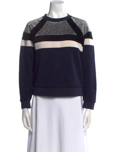 Pre-owned Sandro Striped Mock Neck Sweatshirt