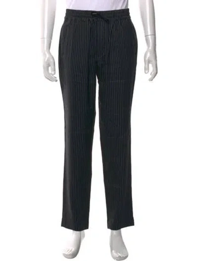 Pre-owned Sandro Striped Pants In Black