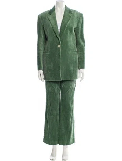 Pre-owned Sandro Striped Pantsuit In Green