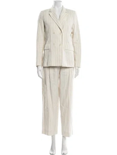 Pre-owned Sandro Striped Pantsuit In Neutral