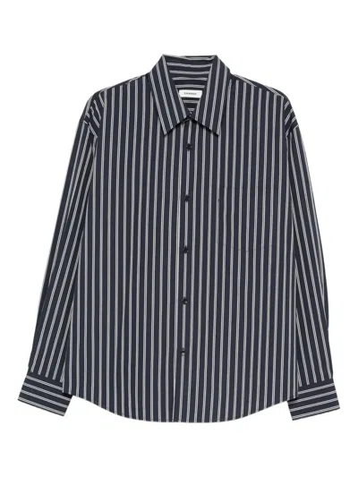 Sandro Striped-pattern Button Shirt In Blue