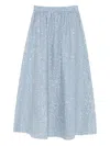 Sandro Womens Blue Sequined Elasticated-waist Woven Maxi Skirt In Blue