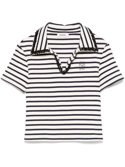 Sandro Striped Polo Shirt In Multi