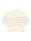 Sandro Striped Polo Shirt In Neutrals