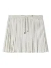 Sandro Striped Rhinestone A-line Mini Skirt In White