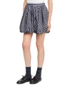 Sandro Womens Striped Rhinestone-embellished Cotton Mini Skirt Grey In Gray