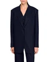 Sandro Striped Rhinestone Suit Jacket In Blue