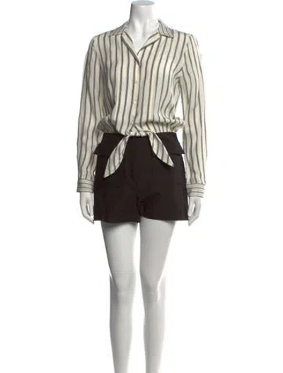 Pre-owned Sandro Striped Romper In Neutral