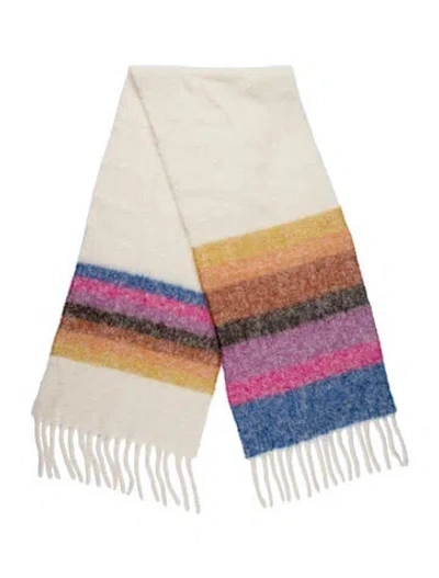 Pre-owned Sandro Striped Scarf In White