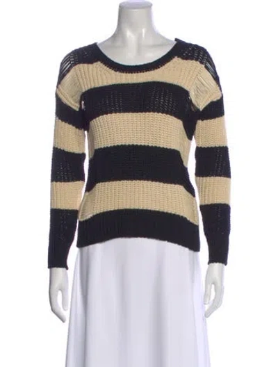 Pre-owned Sandro Striped Scoop Neck Sweater