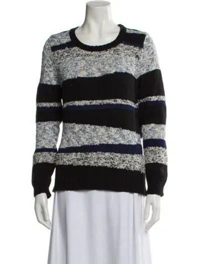 Pre-owned Sandro Striped Scoop Neck Sweater In Multi