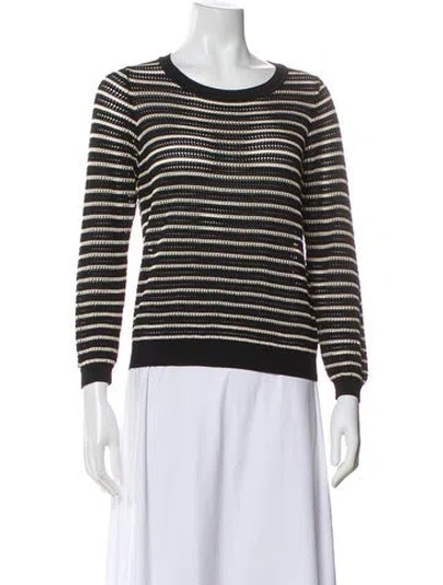 Pre-owned Sandro Striped Scoop Neck Sweater In Multi