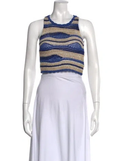 Pre-owned Sandro Striped Scoop Neck Sweater In Multi